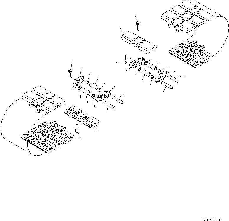 Komatsu parts book diagram for PC228US-3N-YA S/N 30001-UP: TRACK SHOE (FLAT TYPE) (610MM WIDE)(#20001-)