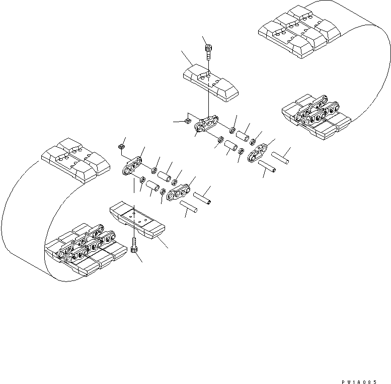 Komatsu parts book diagram for PC228US-3N-YA S/N 30001-UP: TRACK SHOE (ROAD LINER) (600MM WIDE)(#20001-)
