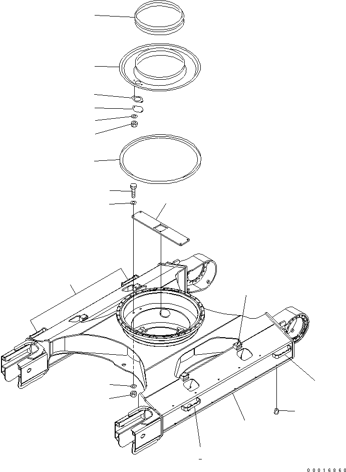 Komatsu parts book diagram for PC228US-3N-YA S/N 30001-UP: TRACK FRAME (WITH UNDER COVER)(#21222-)