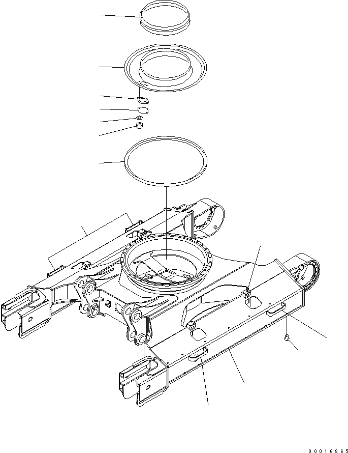 Komatsu parts book diagram for PC228US-3N-YA S/N 30001-UP: TRACK FRAME (WITH UNDER COVER) (BLADE SPEC.)(#21222-)