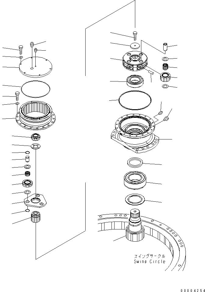 Komatsu parts book diagram for PC228US-3N-YA S/N 30001-UP: SWING MACHINERY (SUPPLY ONLY)(#30001-30250)