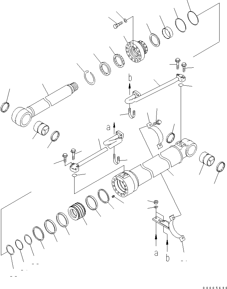 Komatsu parts book diagram for PC228US-3N-YA S/N 30001-UP: BOOM CYLINDER (LARGE SIZE)