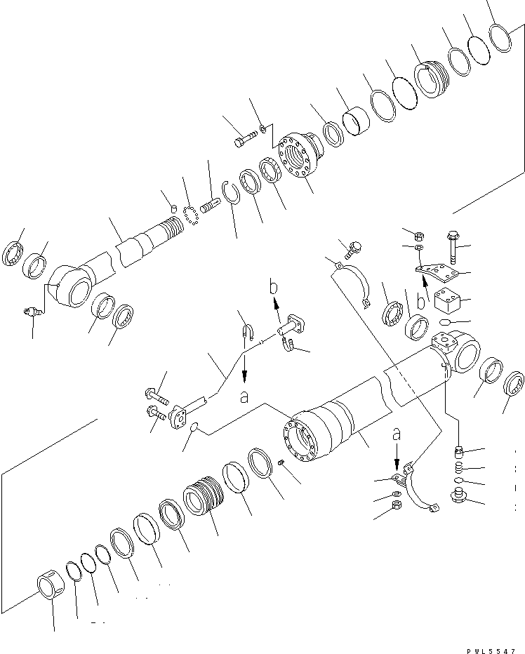 Komatsu parts book diagram for PC228US-3N-YA S/N 30001-UP: ARM CYLINDER (YELLOW)