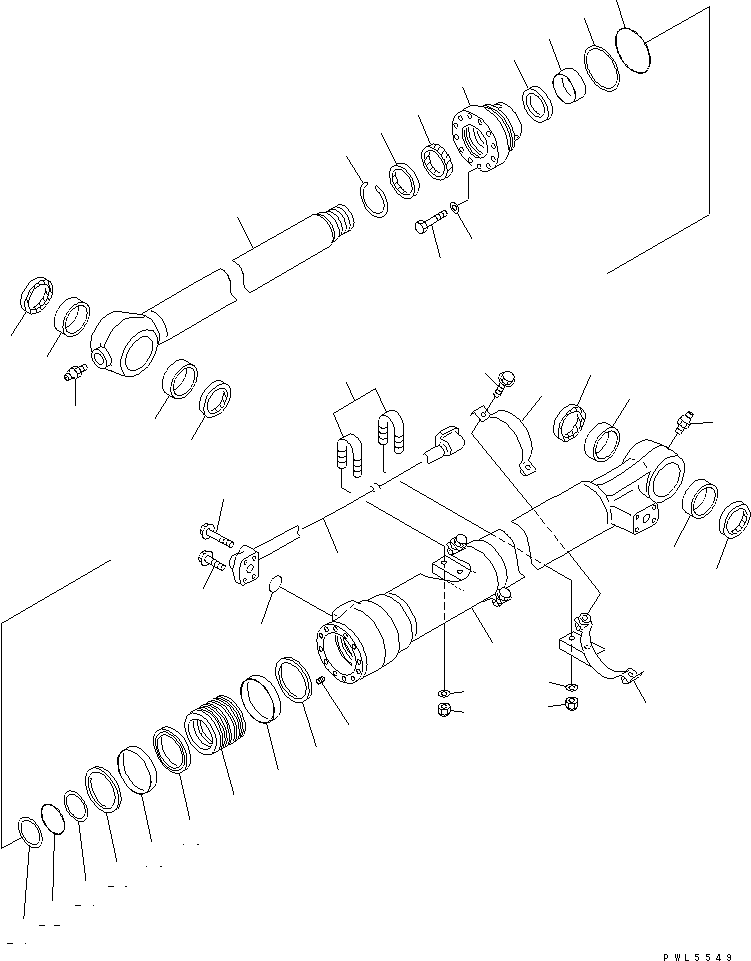 Komatsu parts book diagram for PC228US-3N-YA S/N 30001-UP: BUCKET CYLINDER(YELLOW)