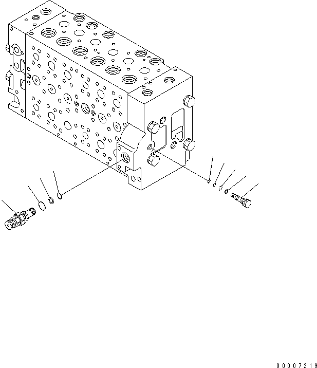 Komatsu parts book diagram for PC228US-3N-YA S/N 30001-UP: MAIN VALVE (6-SPOOL) (11/16)