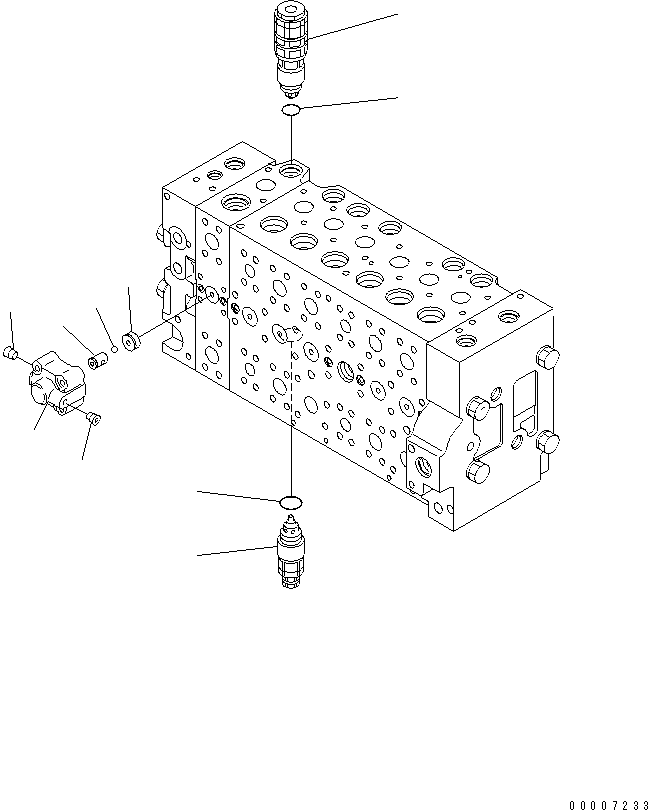 Komatsu parts book diagram for PC228US-3N-YA S/N 30001-UP: MAIN VALVE (7-SPOOL) (19/19)