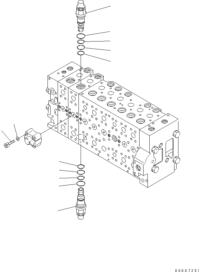 Komatsu parts book diagram for PC228US-3N-YA S/N 30001-UP: MAIN VALVE (8-SPOOL) (18/21)