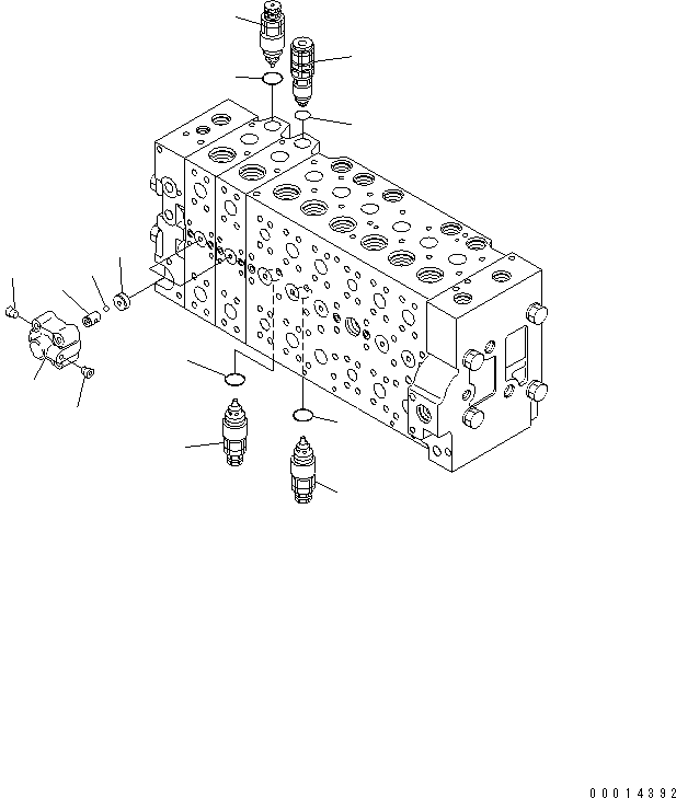 Komatsu parts book diagram for PC228US-3N-YA S/N 30001-UP: MAIN VALVE (8-SPOOL) (21/21)