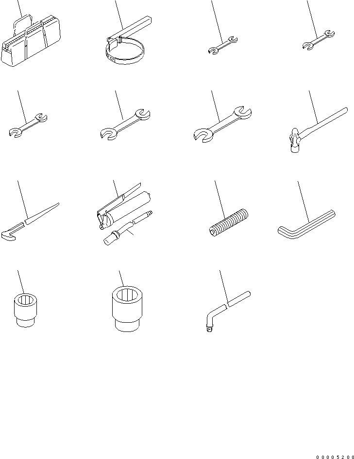 Excavators Komatsu / PC228US-3N-YB S/N 30001-UP(pc228uor) / TOOL KIT(420010 : V0300-01A0)