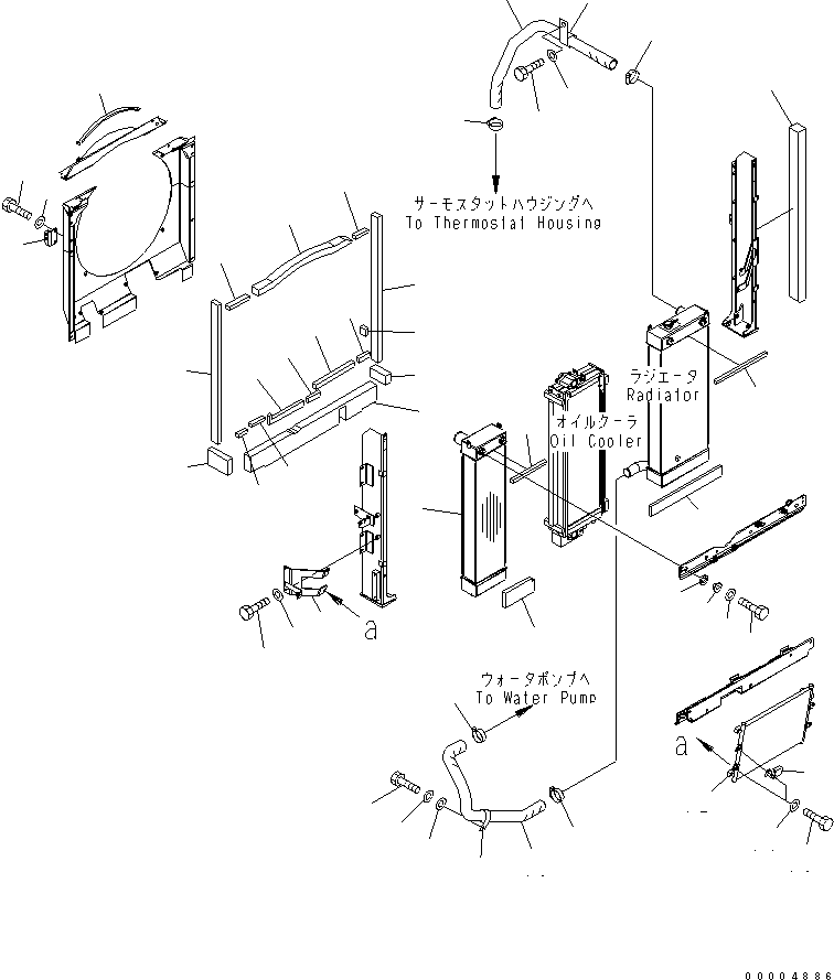 Komatsu parts book diagram for PC228USLC-3N-YA S/N 30001-UP: COOLING (AFTER COOLER ? CONDENSER AND PIPING) (AUTO AIR CONDITIONER)