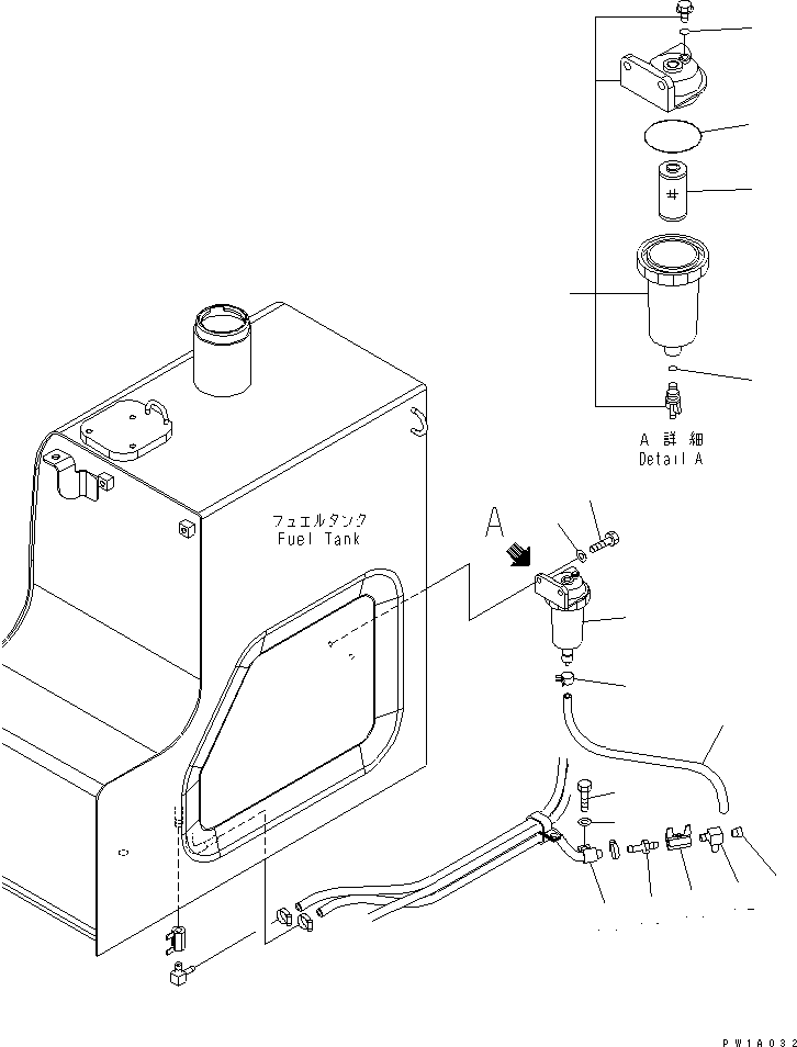 Komatsu parts book diagram for PC228USLC-3N-YA S/N 30001-UP: FUEL LINES (WATER SEPARATOR)