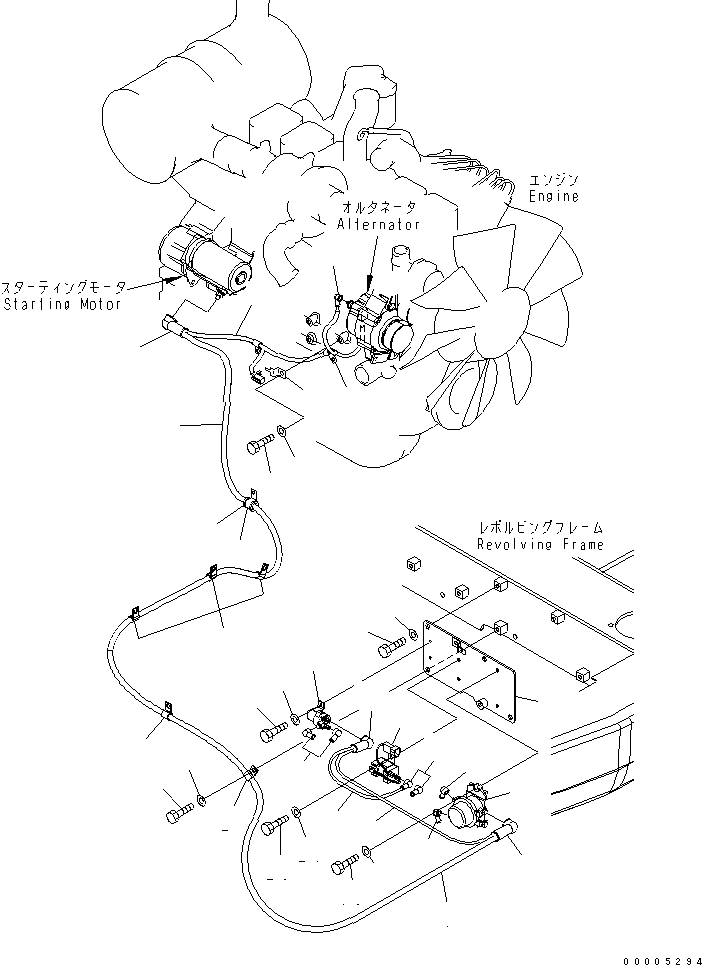 Komatsu parts book diagram for PC228USLC-3N-YA S/N 30001-UP: WIRING (STARTING HARNESS)