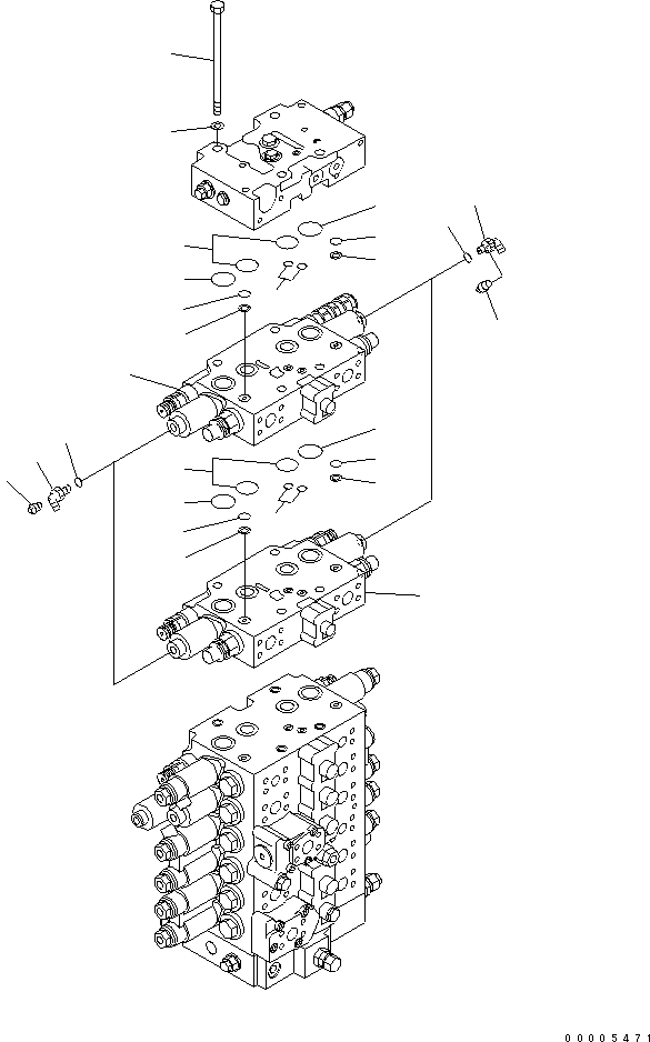 Komatsu parts book diagram for PC228USLC-3N-YA S/N 30001-UP: MAIN VALVE (CONNECTING PARTS) (2 ACTUATOR) (KIT)