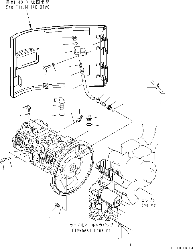 Komatsu parts book diagram for PC228USLC-3N-YA S/N 30001-UP: MAIN PUMP (CONNECTING PARTS)