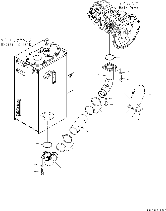 Excavators Komatsu / PC228USLC-3N-YA S/N 30001-UP(pc228uqr) / SUCTION LINE(150130 : H0311-01A0)