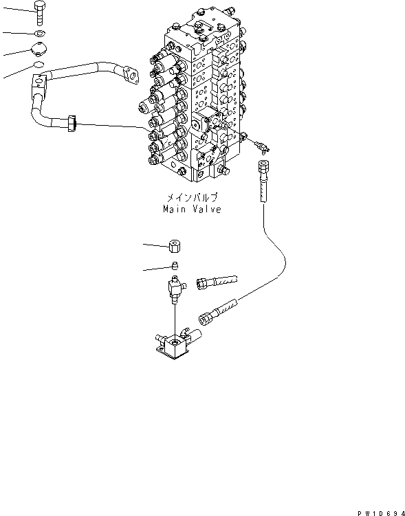 Excavators Komatsu / PC228USLC-3N-YA S/N 30001-UP(pc228uqr) / ATTACHMENT LINE (PLUG) (FOR SLIDE ARM)(#20001-)(150270 : H1270-04B5)