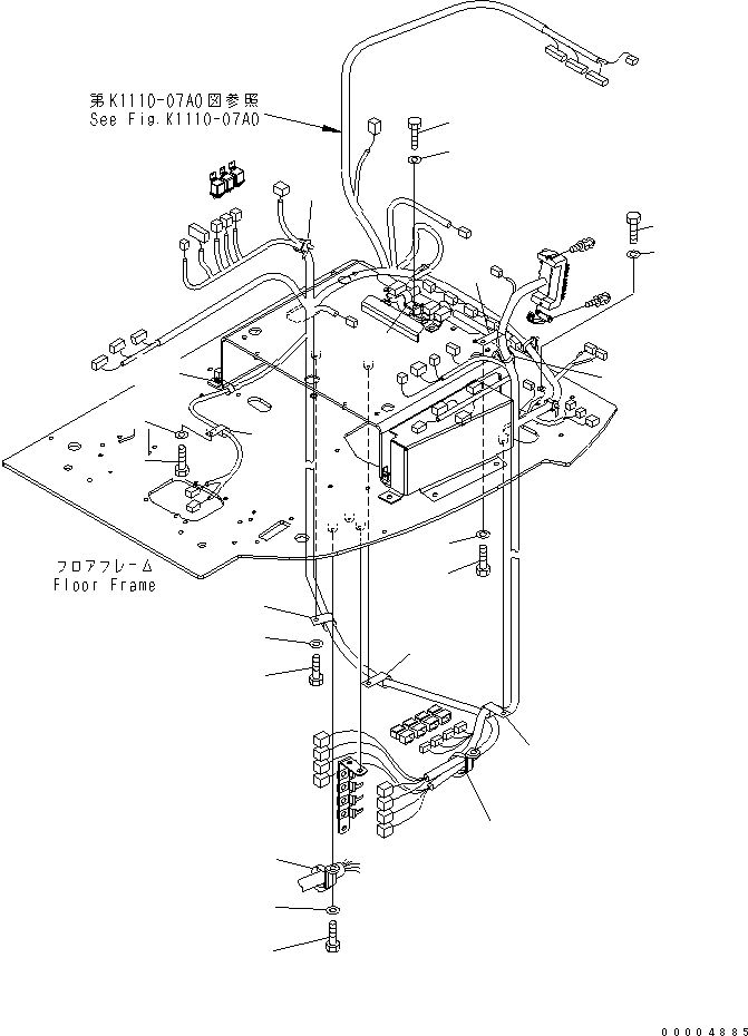 Excavators Komatsu / PC228USLC-3N-YA S/N 30001-UP(pc228uqr) / FLOOR FRAME (HARNESS CLAMP)(210430 : K1110-08A0)