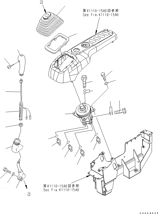 Excavators Komatsu / PC228USLC-3N-YA S/N 30001-UP(pc228uqr) / FLOOR FRAME (LEVER AND VALVE) (R.H.)(210520 : K1110-14A0)