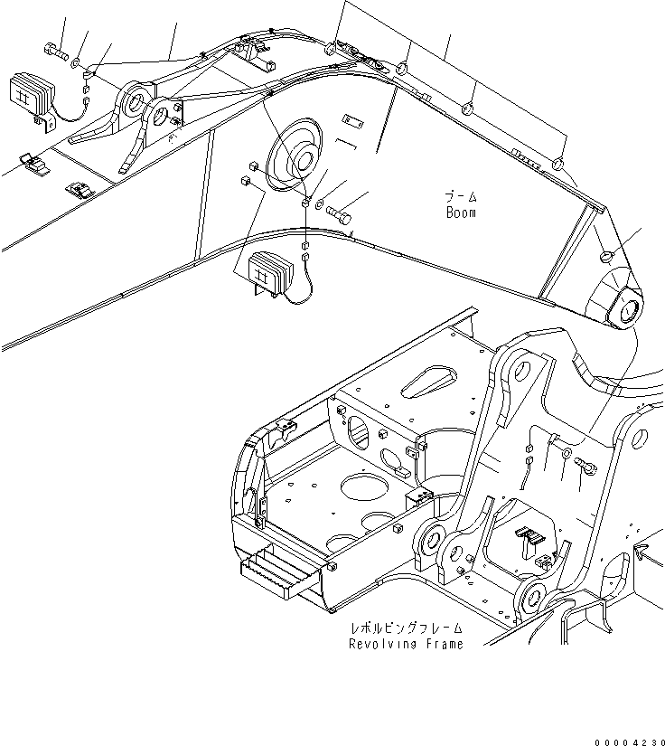 Komatsu parts book diagram for PC228USLC-3N-YA S/N 30001-UP: BOOM (5.7M) (WORKING LAMP HARNESS)