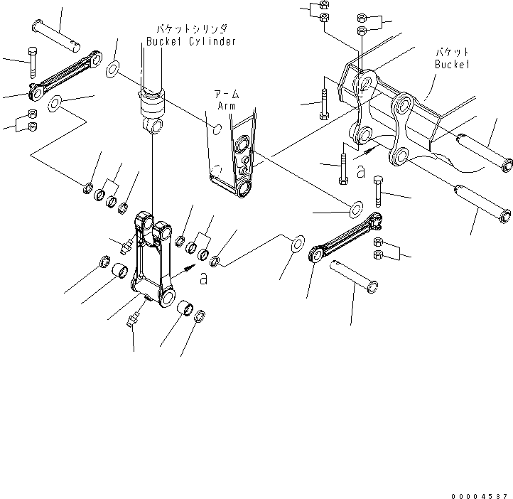 Komatsu parts book diagram for PC228USLC-3N-YA S/N 30001-UP: BUCKET LINK (YELLOW)