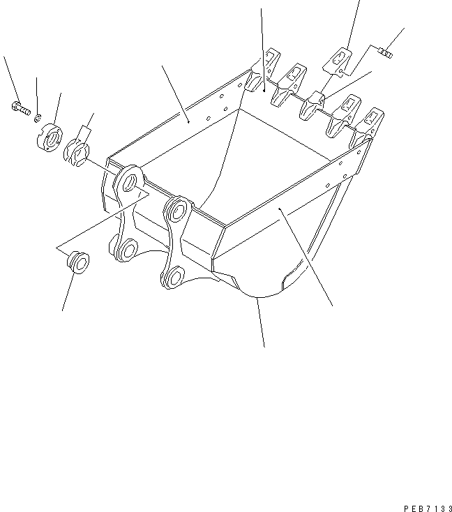 Komatsu parts book diagram for PC228USLC-3N-YA S/N 30001-UP: BUCKET ? 0.9M3 (CECE 0.8M3) ? 1200MM (HORIZONTAL PIN TYPE) (WITH ADJUSTER)(#20001-)