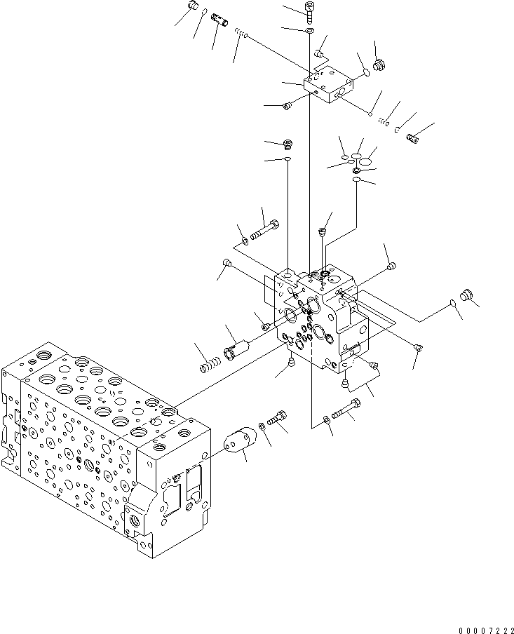 Komatsu parts book diagram for PC228USLC-3N-YA S/N 30001-UP: MAIN VALVE (6-SPOOL) (14/16)