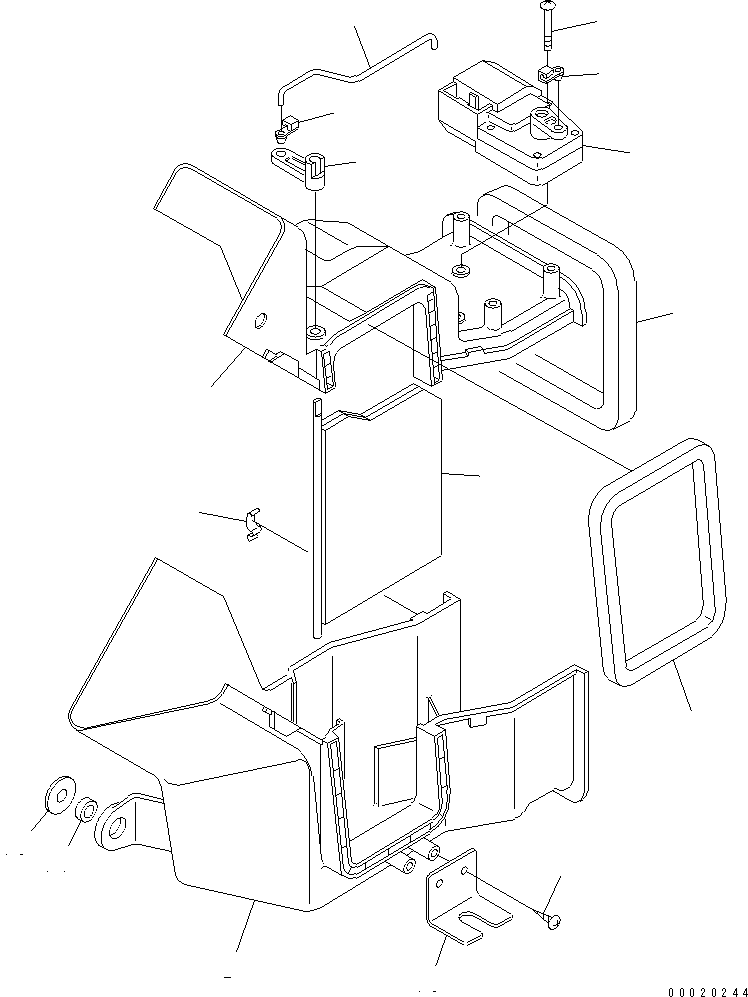 Komatsu parts book diagram for PC228USLC-3N-YA S/N 30001-UP: MODE BOX (FOR AIR CONDITIONER)