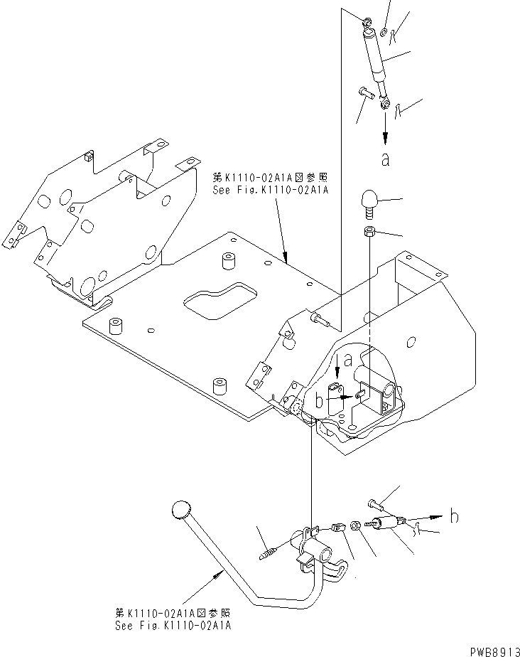 Excavators Komatsu / PC228USLC-1 S/N 11001-UP (For U.S.A.)(pc228usc) / FLOOR FRAME (BASE) (2/2) (FOR OFFSET BOOM) (FOR MONO-BOOM)(210430 : K1110-03A1A)