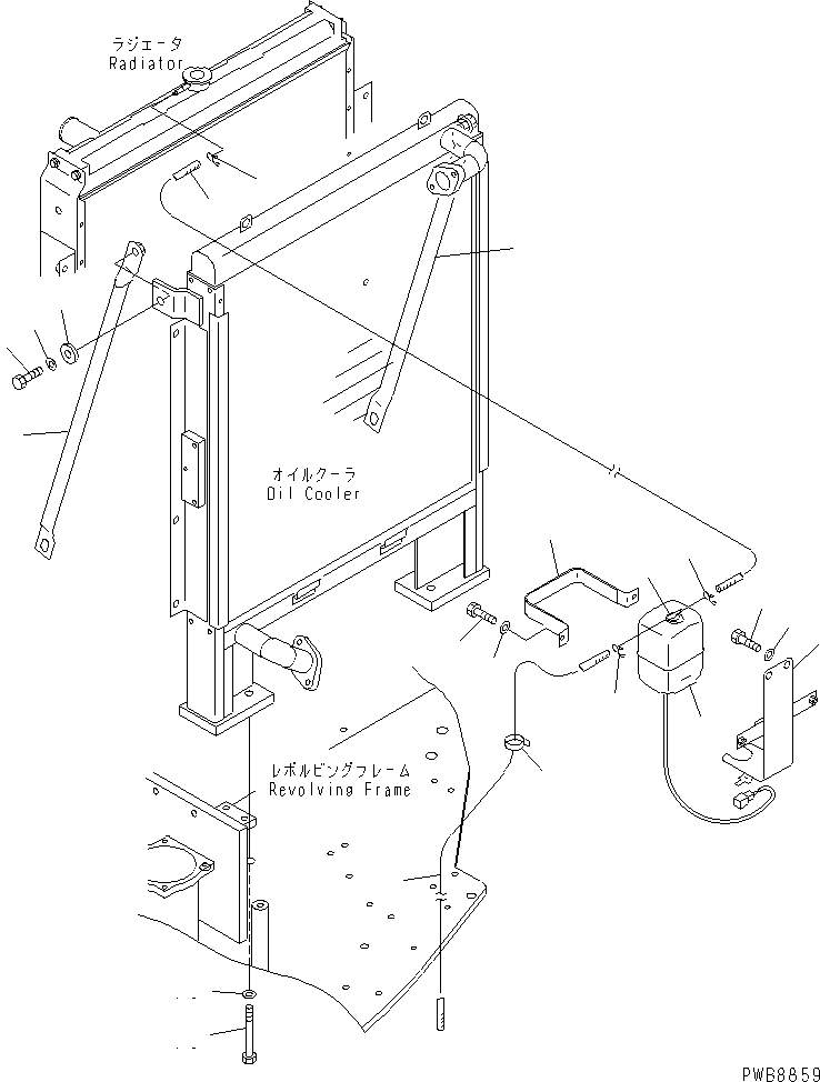 Excavators Komatsu / PC228USLC-1-TN S/N 11001-UP(pc228usr) / COOLING (SUB TANK AND RADIATOR MOUNT) (TUNNEL SPEC.)(060020 : C0100-02A0B)