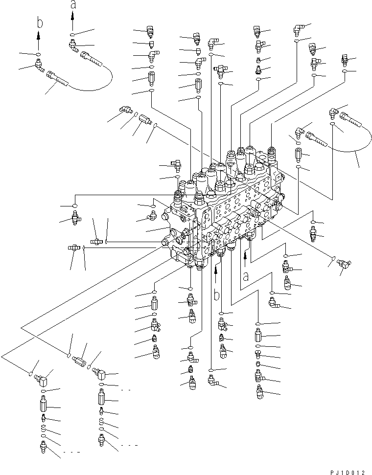 Excavators Komatsu / PC228USLC-1-TN S/N 11001-UP(pc228usr) / MAIN VALVE (CONNECTING PARTS) (1 ACTUATOR) (FOR MONO BOOM)(150050 : H0120-01A5A)
