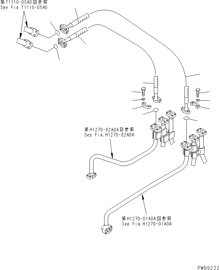 Excavators Komatsu / PC228USLC-1-TN S/N 11001-UP(pc228usr) / ATTACHMENT LINE (1 ACTUATOR) (HOSE)(150330 : H1270-04A0A)
