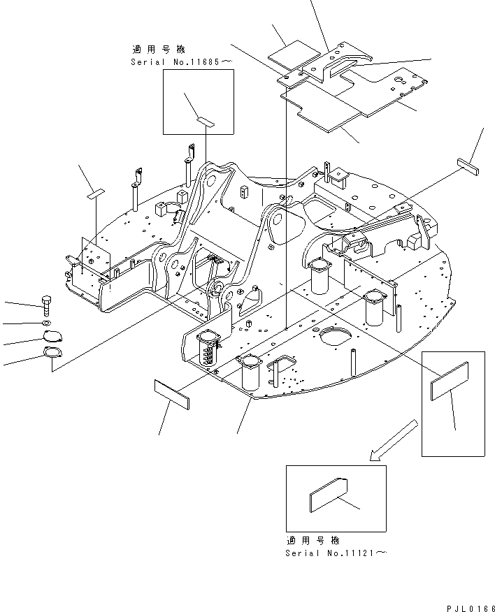 Excavators Komatsu / PC228USLC-1-TN S/N 11001-UP(pc228usr) / REVOLVING FRAME (FOR MONO-BOOM) (TUNNEL SPEC.)(180010 : J1110-01A1A)