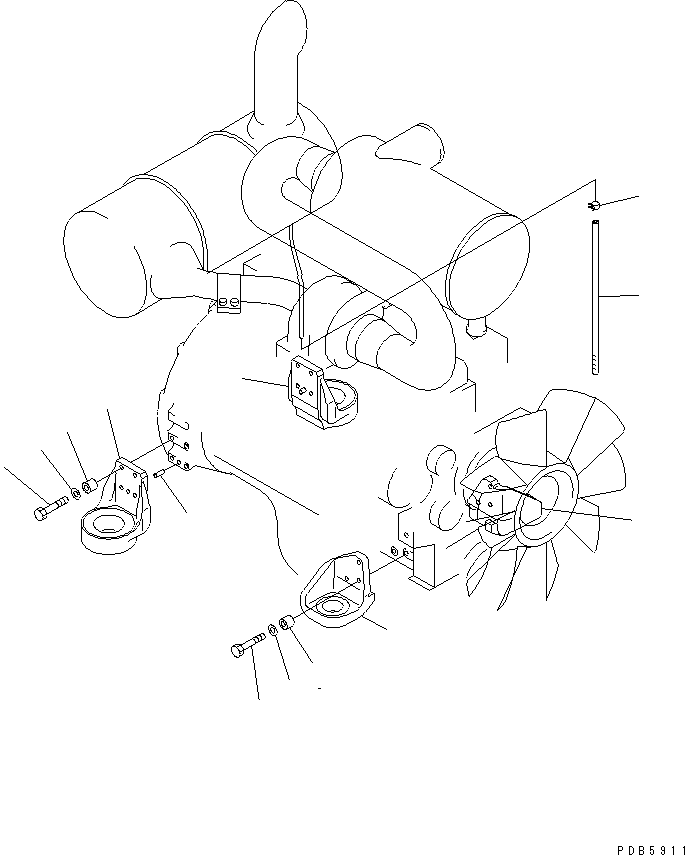 Komatsu parts book diagram for PC228UU-1-MO S/N 10001-UP: ENGINE RELATED PARTS(#10022-10584)