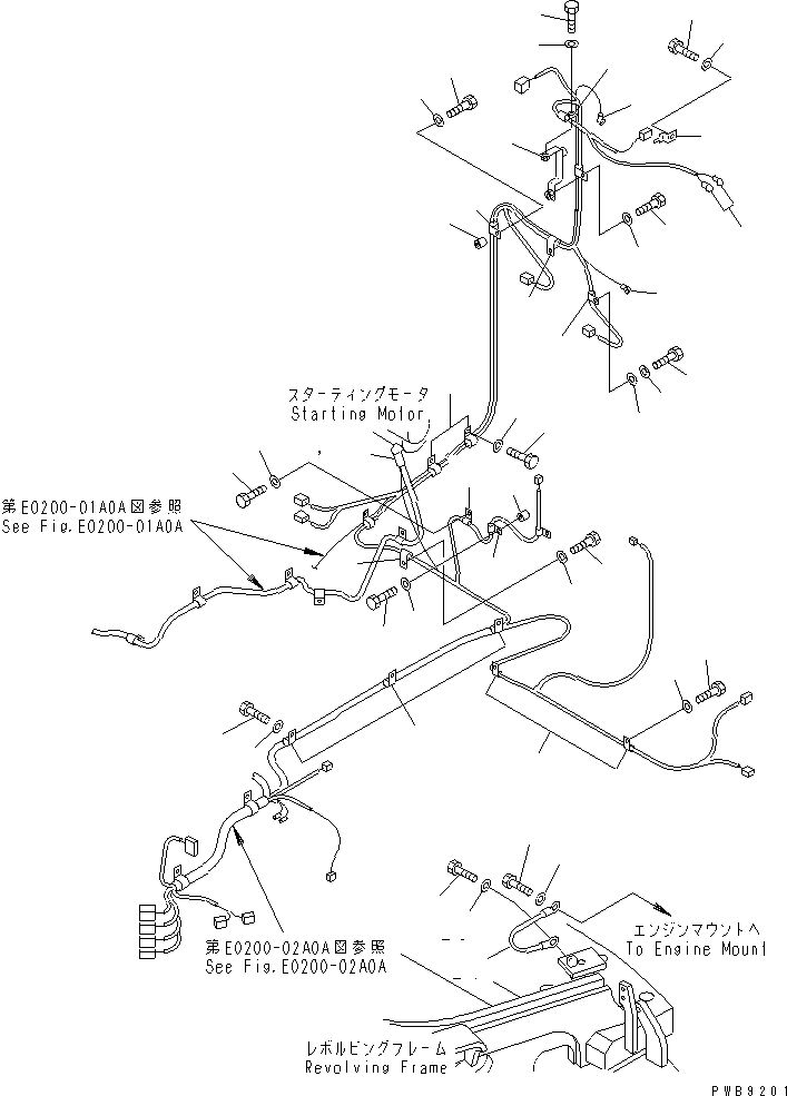 Komatsu parts book diagram for PC228UU-1-MO S/N 10001-UP: WIRING (MAIN HARNESS) (CLIP)(#10022-10573)