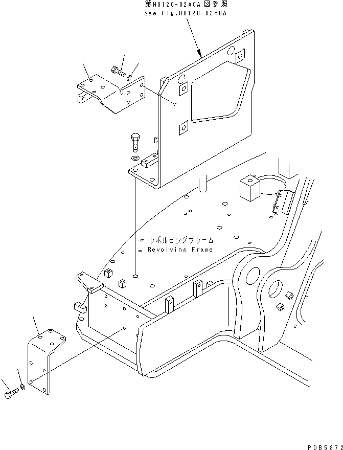 Komatsu parts book diagram for PC228UU-1-MO S/N 10001-UP: ATTACHMENT LINE (1 ACTUATOR) (BRACKET)(#10022-10573)