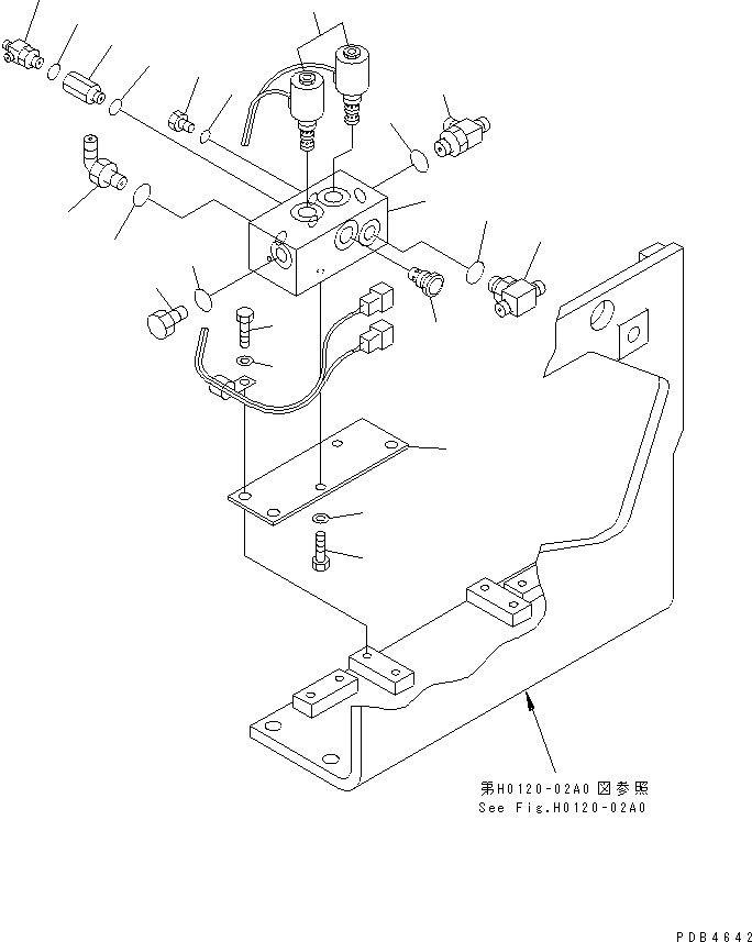 Komatsu parts book diagram for PC228UU-1-MO S/N 10001-UP: SOLENOID VALVE (VALVE) (TRAVEL AND GRADES RELIEF)(#10001-10573)