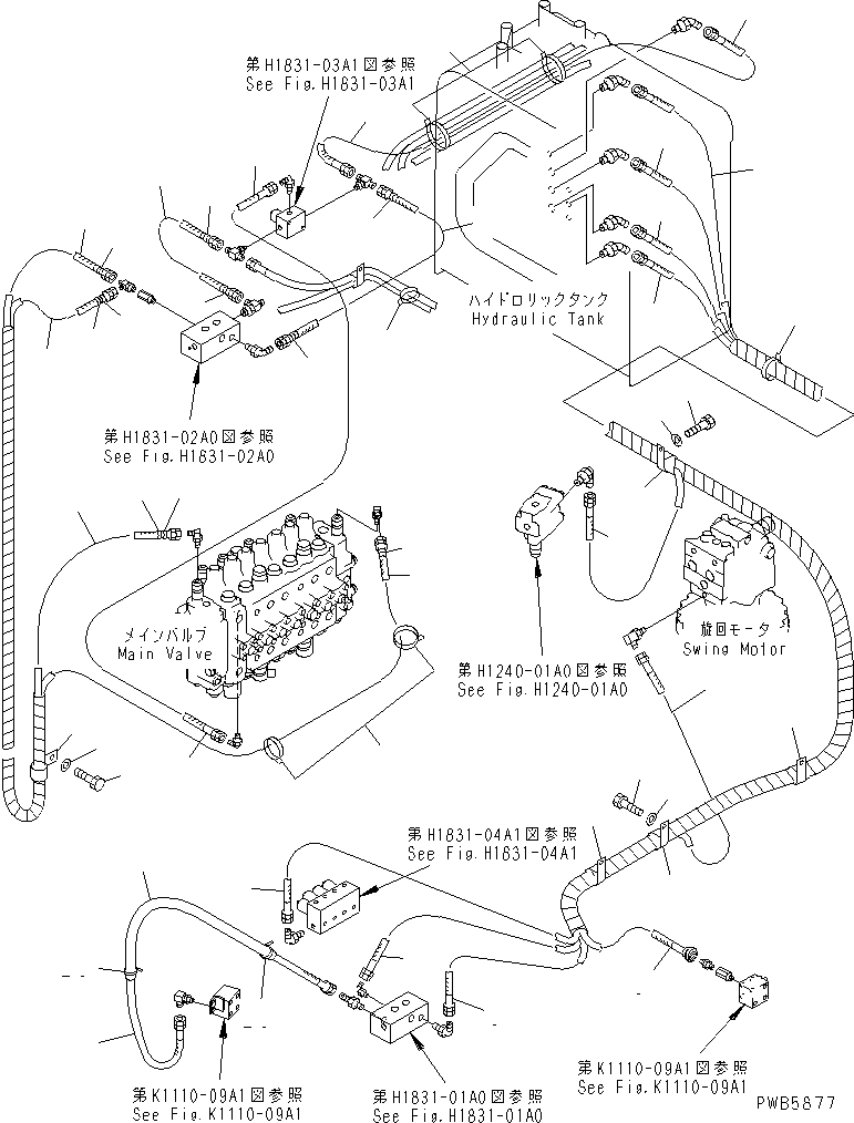 Komatsu parts book diagram for PC228UU-1-MO S/N 10001-UP: SOLENOID VALVE (HOSE)(#10022-10573)