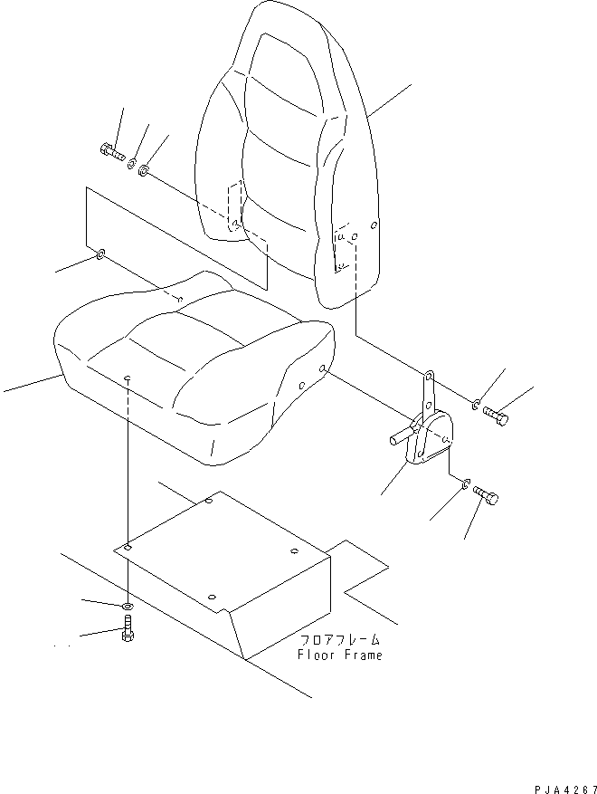 Komatsu parts book diagram for PC228UU-1-MO S/N 10001-UP: OPERATOR'S SEAT(#10001-10573)