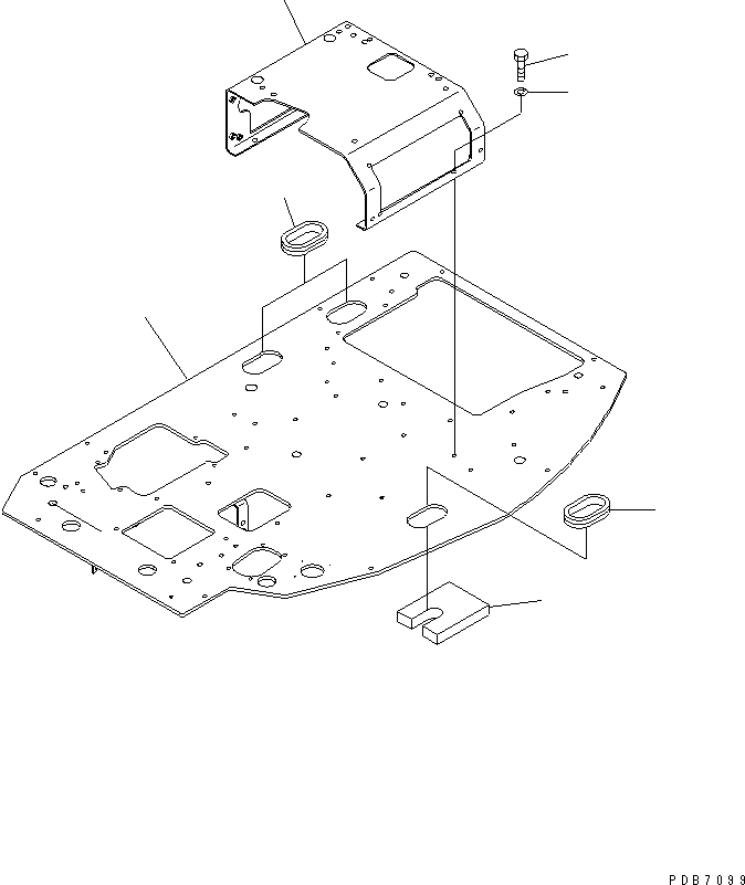 Komatsu parts book diagram for PC228UU-1-MO S/N 10001-UP: FLOOR FRAME (FLOOR FRAME) (WITH HEATER) (FOR OFFSET BOOM) (FOR MONO-BOOM)(#10022-10573)