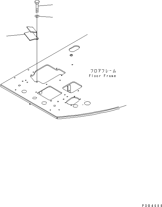 Komatsu parts book diagram for PC228UU-1-MO S/N 10001-UP: FLOOR FRAME (OFFSET CONTROL) (FOR MONO-BOOM) (TUNNEL SPEC.)(#10022-10573)