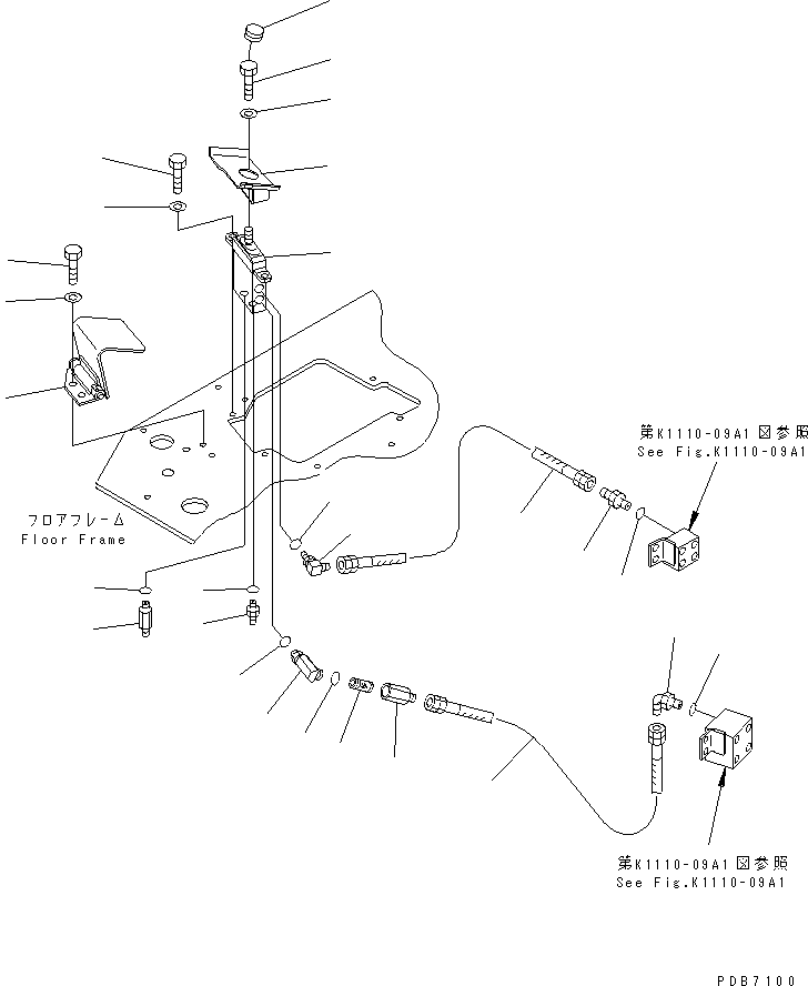 Komatsu parts book diagram for PC228UU-1-MO S/N 10001-UP: FLOOR FRAME (OFFSET CONTROL) (2 ACTUATOR) (FOR MONO-BOOM)(#10022-10573)