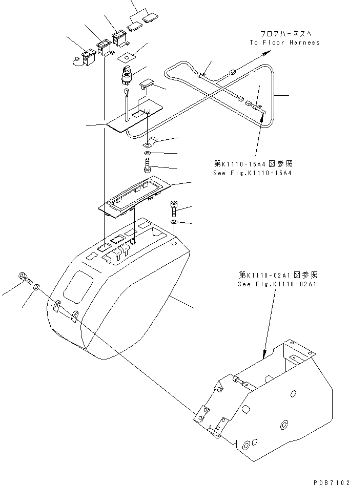 Komatsu parts book diagram for PC228UU-1-MO S/N 10001-UP: FLOOR FRAME (COVER) (L.H.) (WITH HEATER) (FOR MONO-BOOM)(#10022-10573)