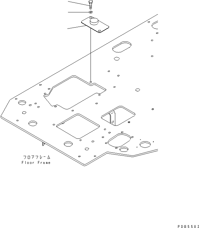 Komatsu parts book diagram for PC228UU-1-MO S/N 10001-UP: FLOOR FRAME (PLATE) (FOR OFFSET BOOM) (FOR MONO-BOOM)(#10022-10573)