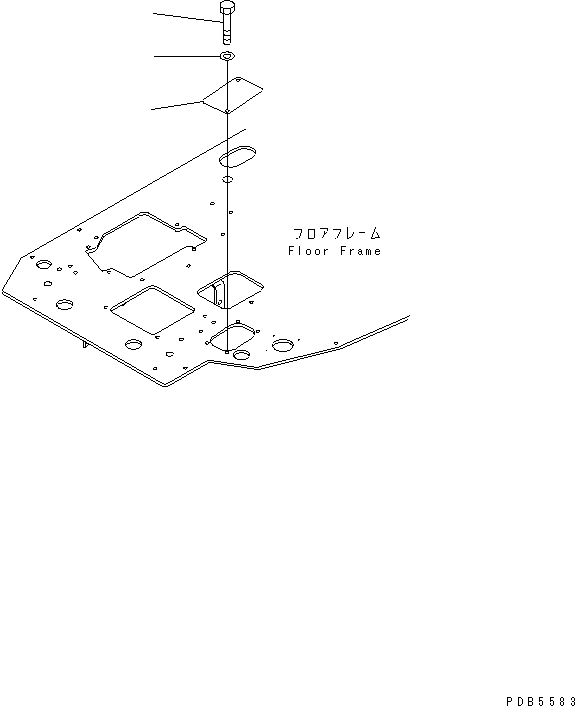 Komatsu parts book diagram for PC228UU-1-MO S/N 10001-UP: FLOOR FRAME (ATTACHMENT CONTROL) (FOR OFFSET BOOM) (FOR MONO-BOOM)(#10022-10573)