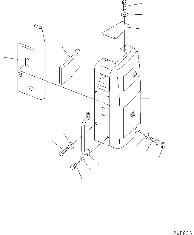 Komatsu parts book diagram for PC228UU-1-MO S/N 10001-UP: SIDE COVER (L.H.)(#10364-10573)