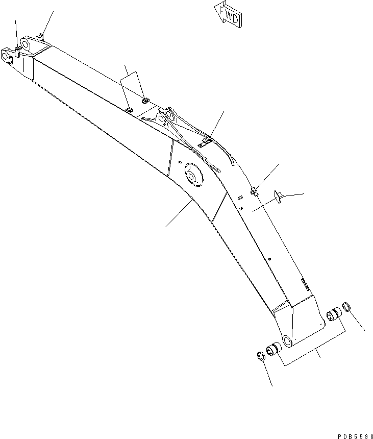 Komatsu parts book diagram for PC228UU-1-MO S/N 10001-UP: MONO-BOOM (5.7M BOOM)(#10022-10573)