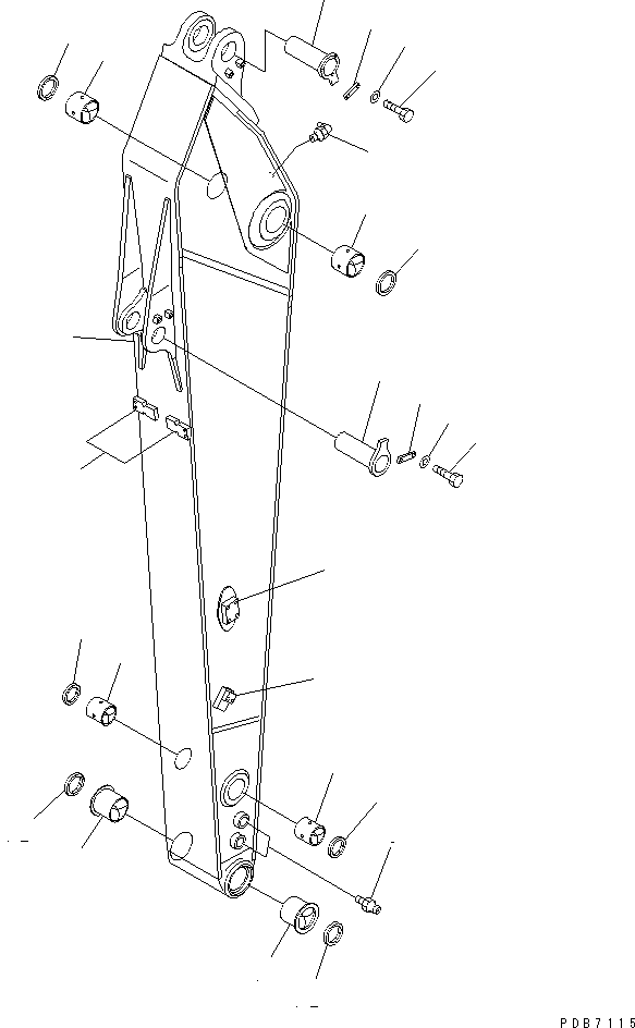 Komatsu parts book diagram for PC228UU-1-MO S/N 10001-UP: ARM (2.9M) (1 ACTUATOR)(#10022-10573)