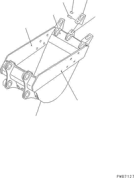 Komatsu parts book diagram for PC228UU-1-MO S/N 10001-UP: BUCKET ? 0.5M3 (CECE 0.45M3) ? 750MM (VERTICAL PIN TYPE)(#10022-)