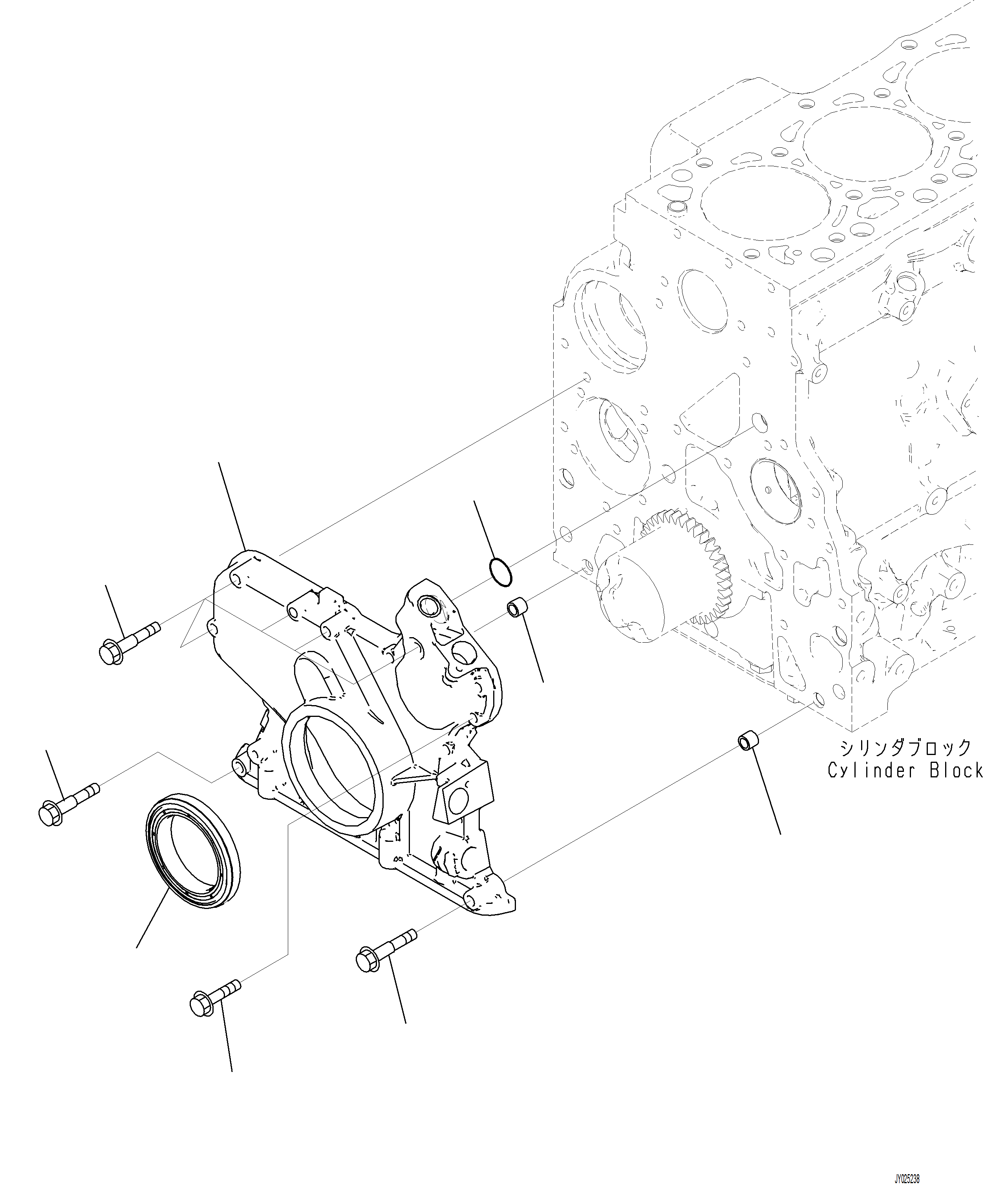 Komatsu parts book diagram for PC230F-11 SN A20700-UP: AGG00-001001 FRONT GEAR COVER
