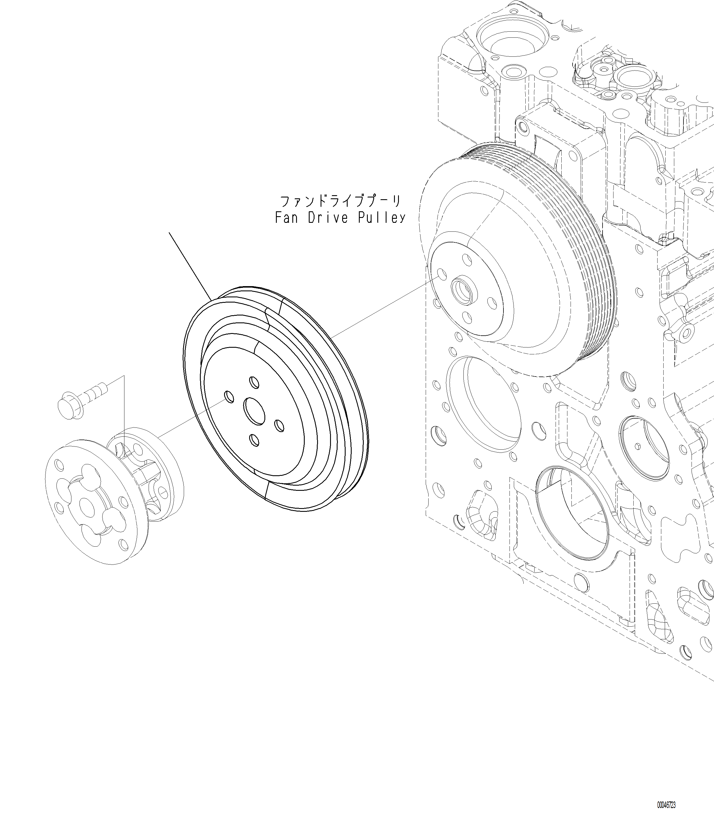 Excavators Komatsu / PC230F-11 SN A20700-UP(pc230f11) / APA00-001001 ACCESSORY DRIVE PULLEY(A-058 : APA00-001001)